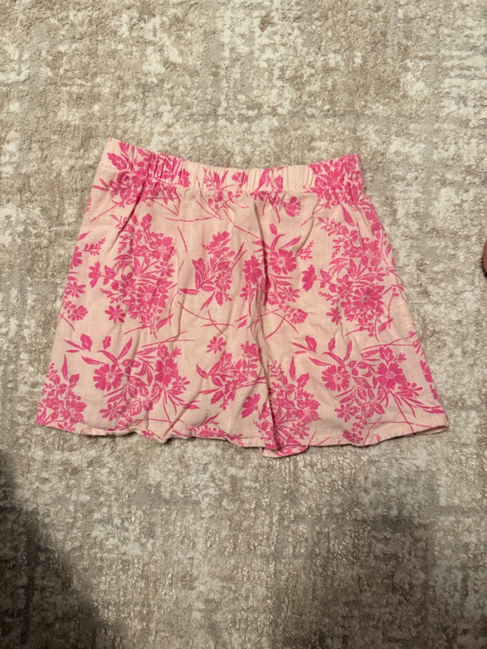 Paisley Lane Girls' Pink Floral Elastic-Waist Skort size 8